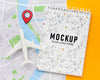 Tourist Elements Arrangement With Notepad Mock-Up Psd