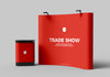 Trade Show Banner Stand Backdrop With Display Counter Mockup Psd