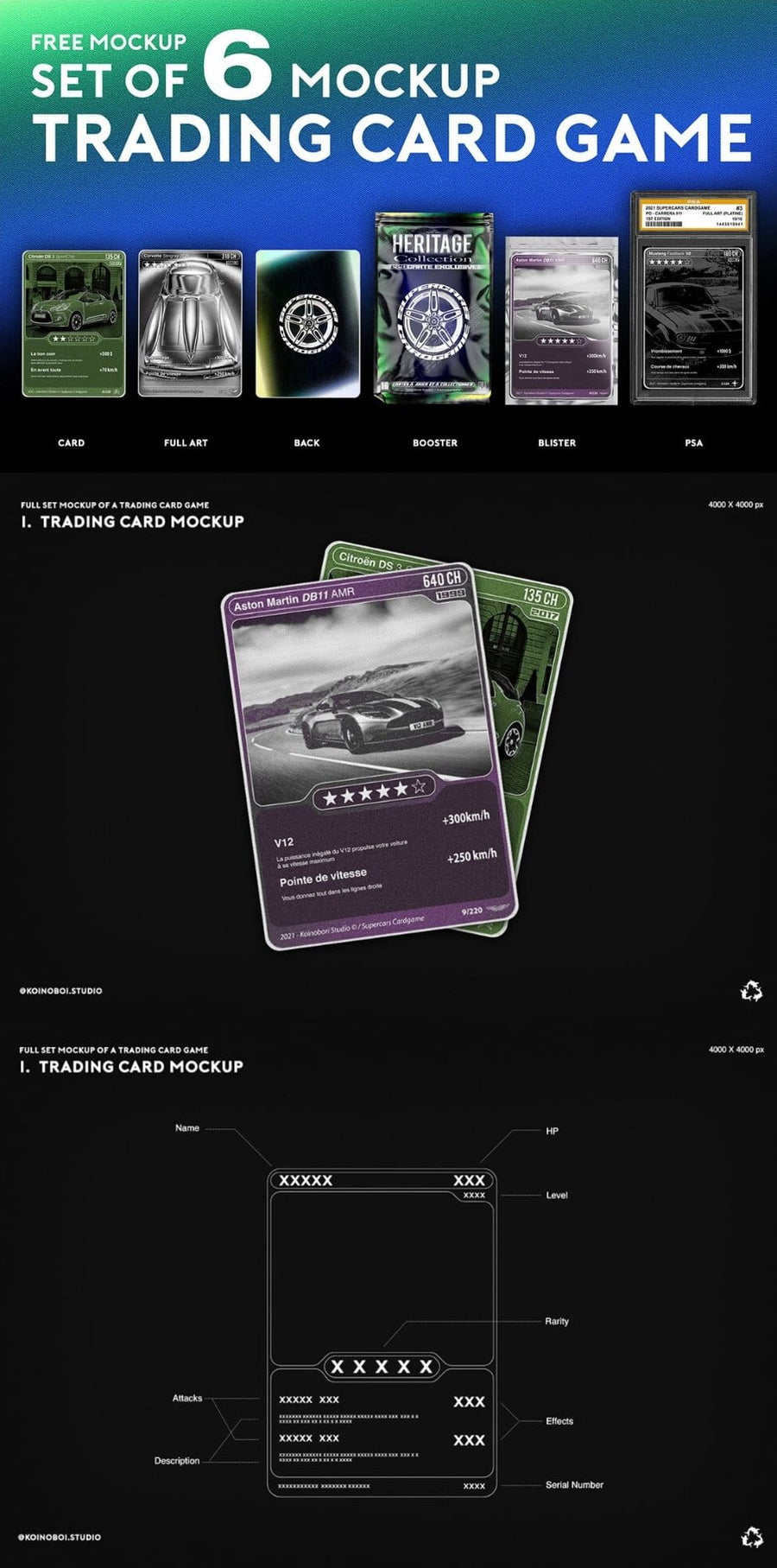 Trading Cards Mockup Psd Template