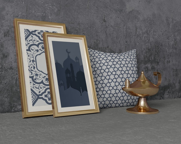 Traditional Ramadan Composition With Frames Mock-Up Psd