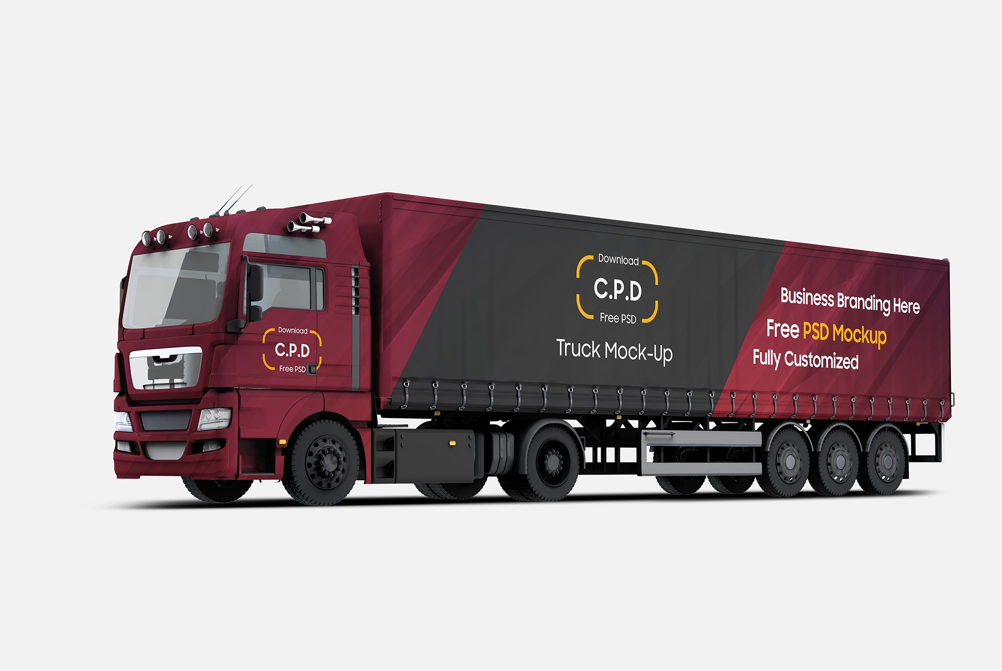 Trailer Truck Mockup Psd – 4 Mockups [Psd]