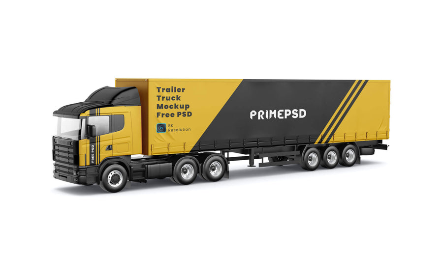 Trailer Truck Mockup Psd