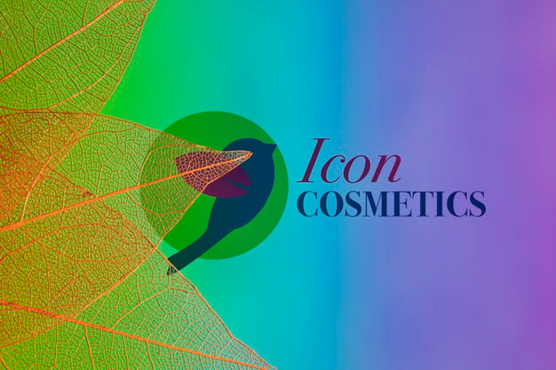 Translucent Leaves With Logo And Colorful Background Psd