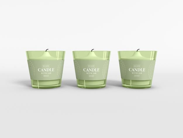 Transparent Glass Candle Jar Mockup Psd