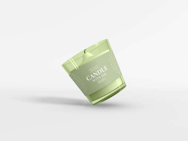 Transparent Glass Candle Jar Mockup Psd
