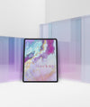 Transparent Glass Collection With Tablet Psd