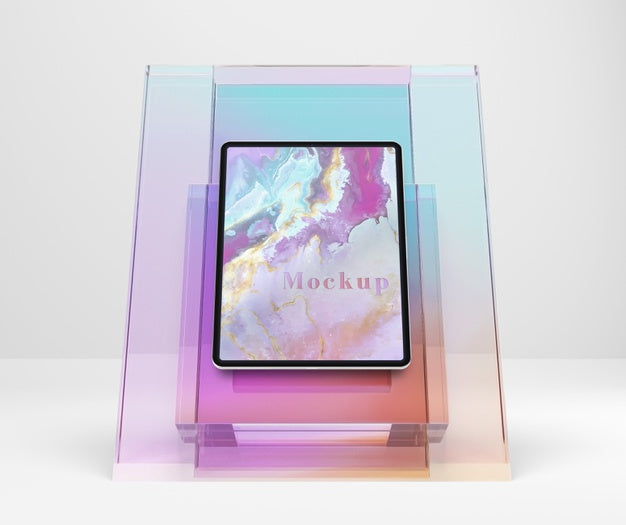 Transparent Glass Suport For Tablet Psd