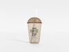 Transparent Plastic Coffee Cup With Straw Mockup Psd