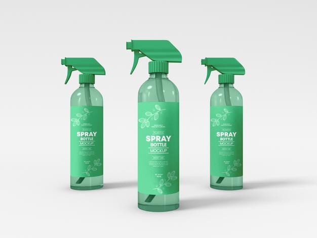 Transparent Plastic Spray Bottle Mockup Psd
