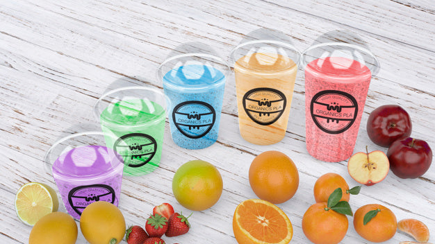 Transparent Smoothie Glass Mockup Psd