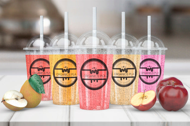 Transparent Smoothie Glass Mockup Psd