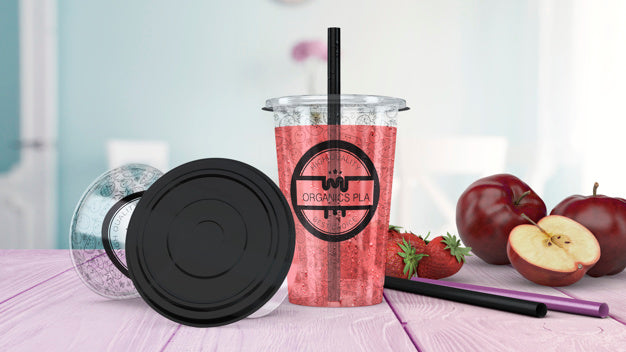 Transparent Smoothie Glass Mockup Psd