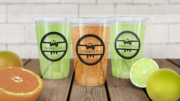 Transparent Smoothie Glass Mockup Psd
