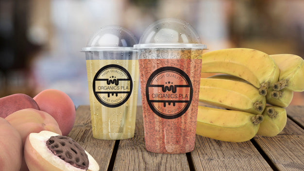 Transparent Smoothie Glass Mockup Psd