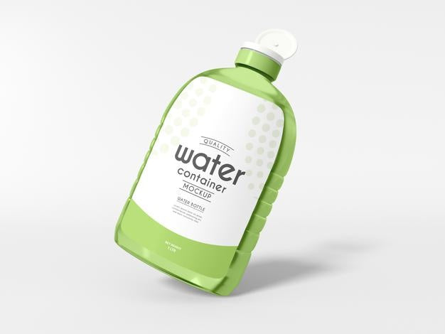 Transparent Water Bottle Container Mockup Psd