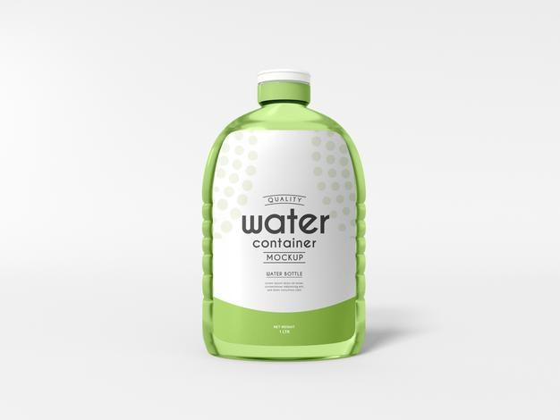 Transparent Water Bottle Container Mockup Psd