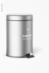Trash Can With Foot Pedal Mockup, Right View Psd