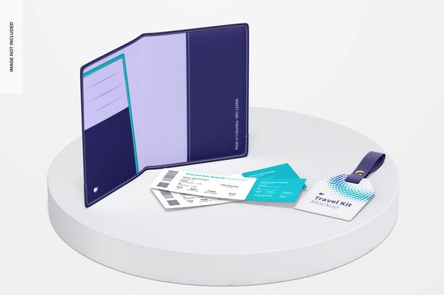 Travel Kit Scene Mockup Psd