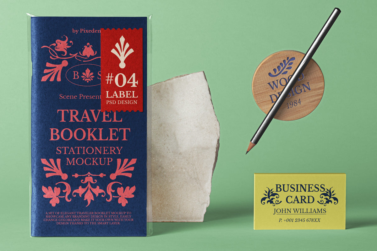 Travel Psd Booklet Mockup Scene