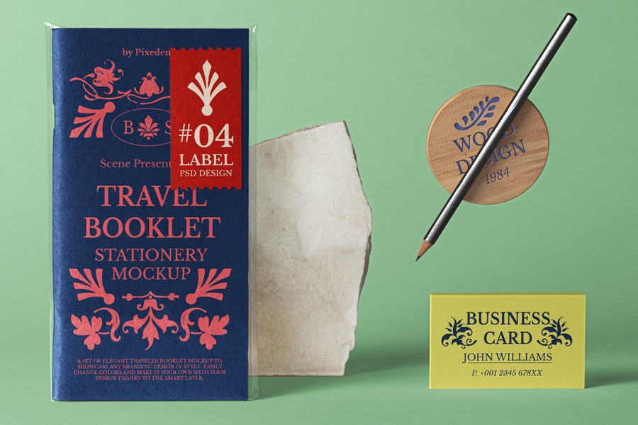 Travel Psd Booklet Mockup Scene
