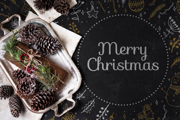 Tray With Cones And Sweet Bread On Table Psd