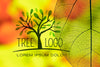 Tree Logo With Translucent Leaves Psd
