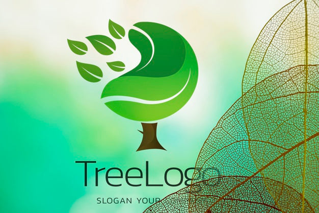Tree Logo With Translucent Leaves Psd