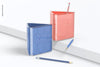 Triangle Pen Holders Mockup, Left View Psd