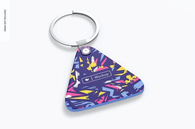 Triangle Shaped Keychain Mockup Psd