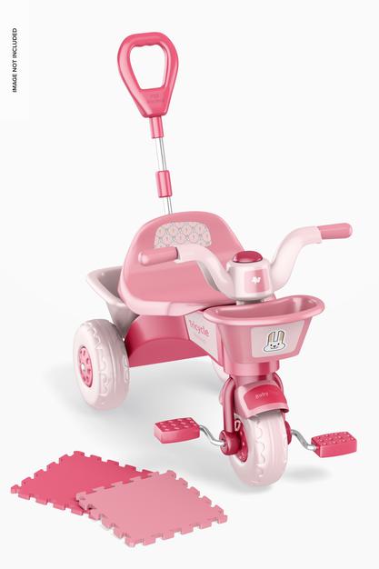 Tricycle Mockup, Perspective Psd