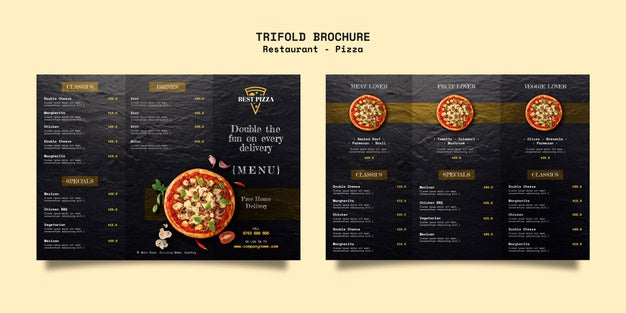 Trifold Brochure For Pizza Restaurant Psd