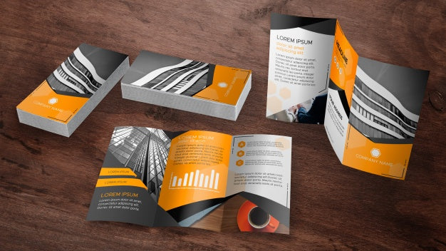 Trifold Brochure Mockup Collection Psd