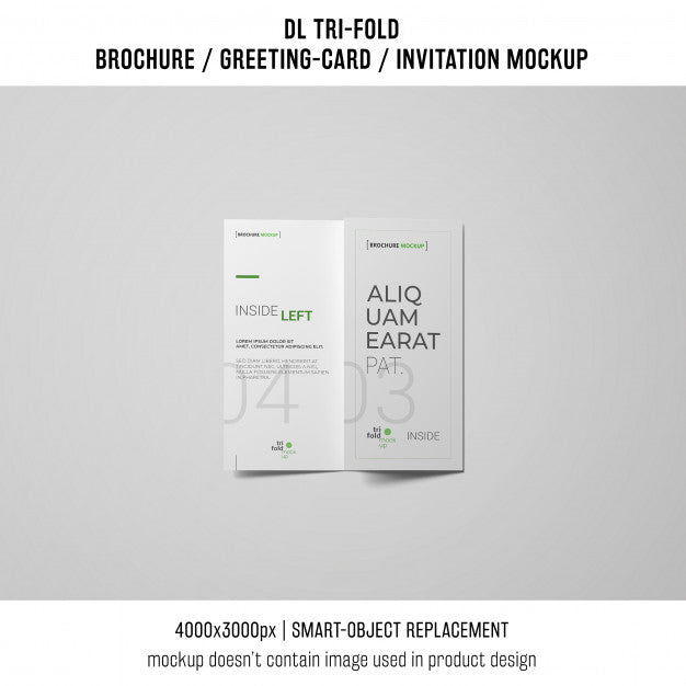 Trifold Brochure Or Invitation Mockup Concept Psd