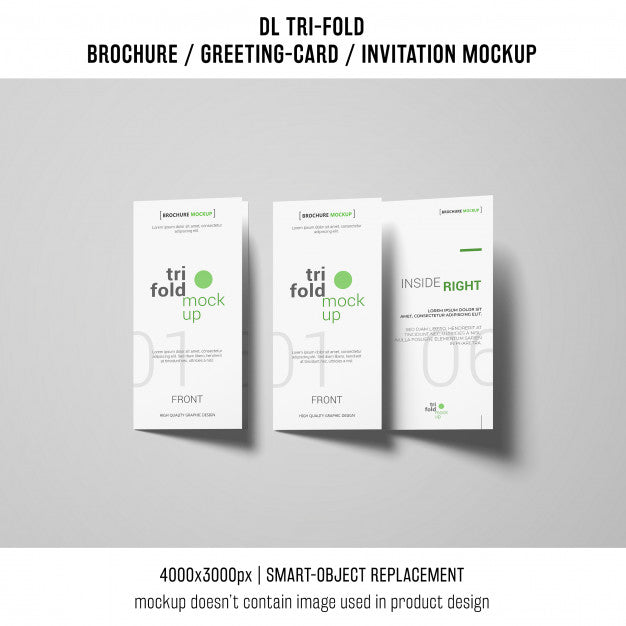 Trifold Brochure Or Invitation Mockup Psd