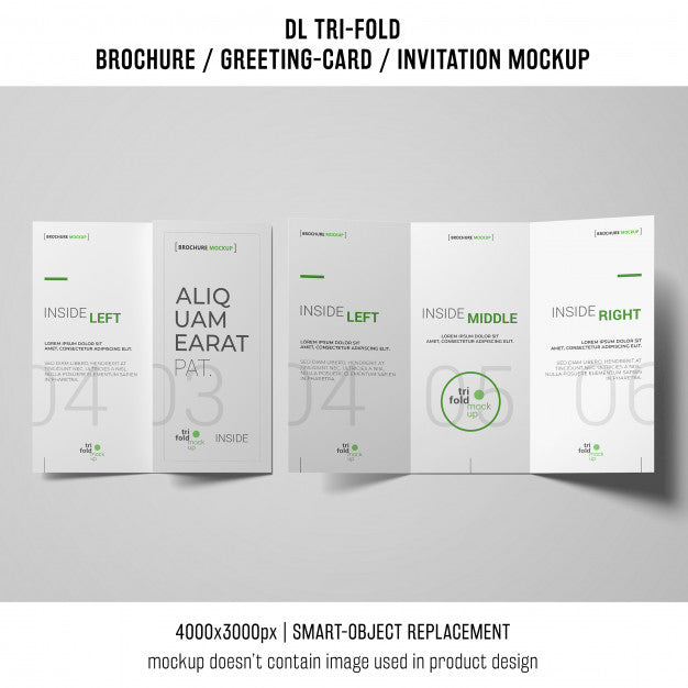 Trifold Brochure Or Invitation Mockup Psd