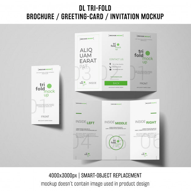 Trifold Brochure Or Invitation Mockups Psd