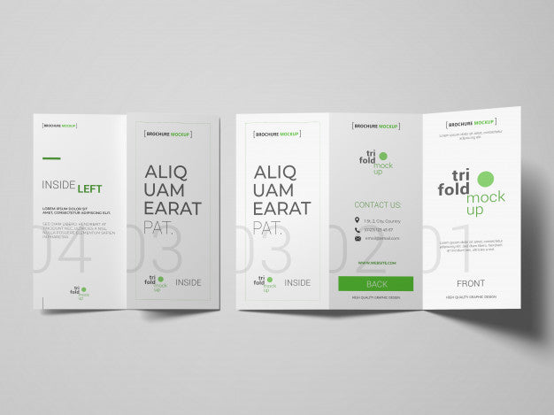 Trifold Brochure Or Invitation Mockups Psd