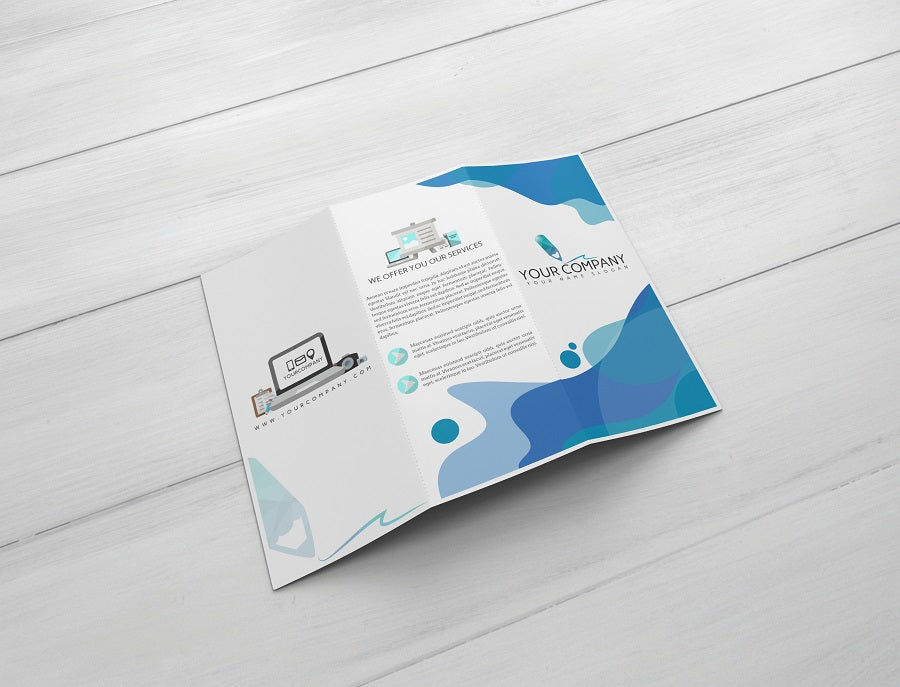 2 x TriFold Brochure Mockup