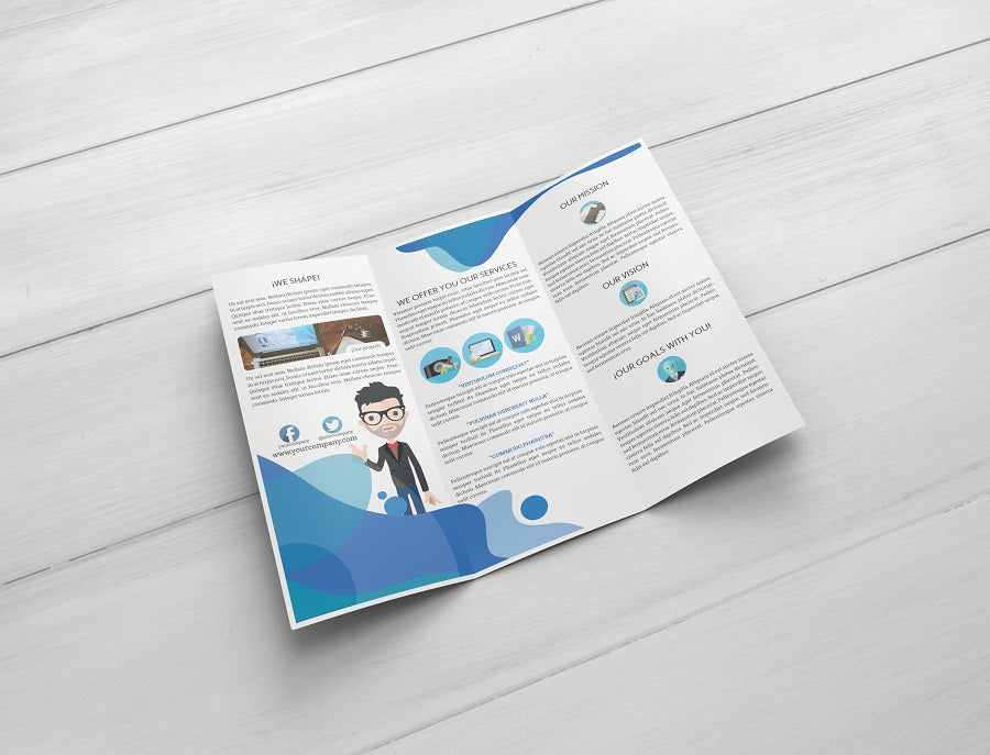 2 x TriFold Brochure Mockup
