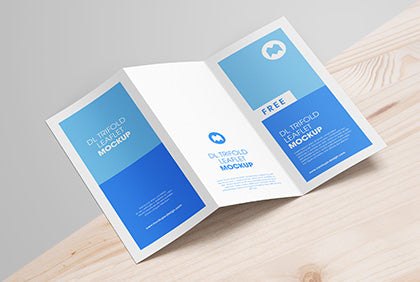 Trifold Dl Leaflet Mockup