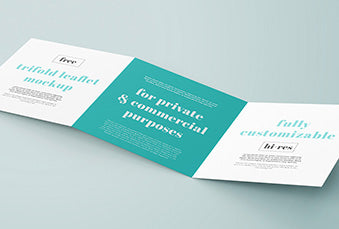 Trifold Square Leaflet Mockup