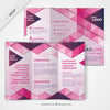 Trifold With Geometric Shapes In Pink Color Psd