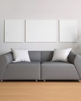 Triple Poster In Living Room Mockup