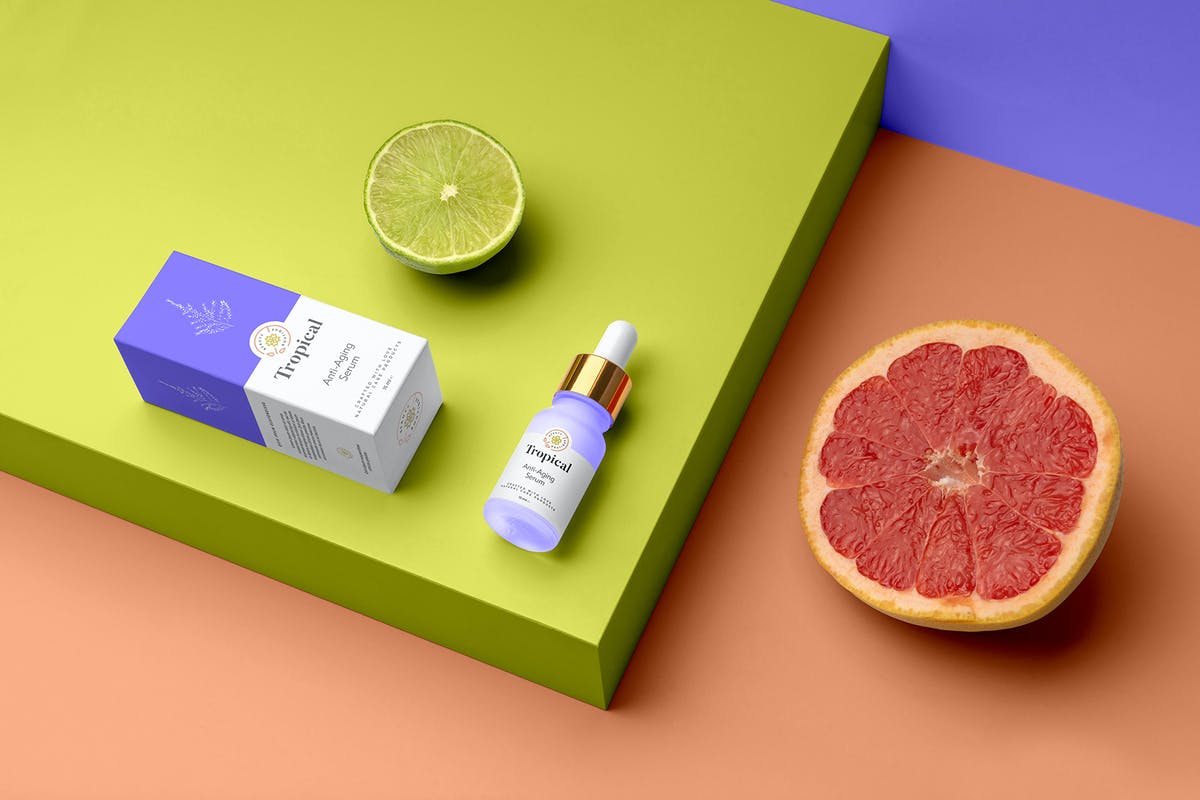 Tropical –  Cosmetics Mockup Template