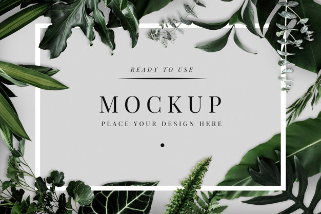 Tropical Foliage Design Frame Mockup Psd