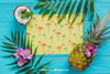 Tropical Summer Composition With Pineapple Psd
