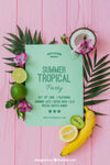 Tropical Summer Party Invitation Concept Psd