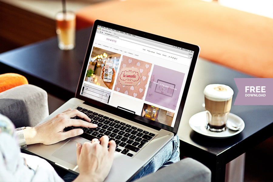 MacBook Pro with Human Photo Mockup