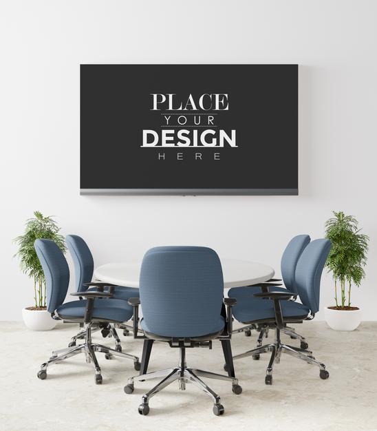 Tv In Living Room Psd Mockup Psd