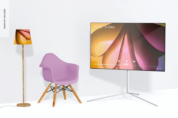 Tv Oled Mockup, On Living Room Psd